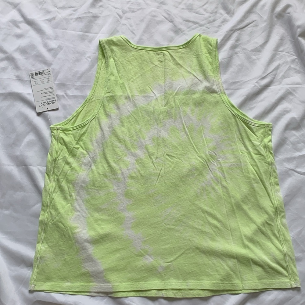 New ATHLETA Organic Cotton Daily Tie Dye Tank Lime Yellow Plus 2X 980758 Soft - Picture 8 of 11